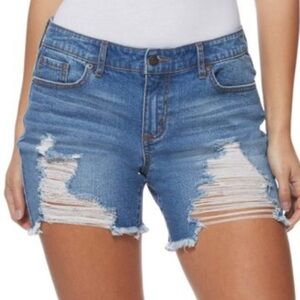 Sofia Vergara denim ripped distressed blue denim shorts size 20